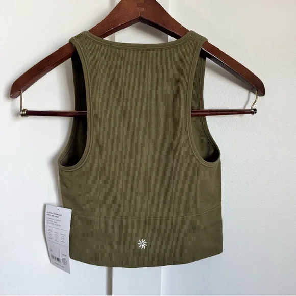 Athleta Aurora NWT crop rib tank XS olive green - Picture 5 of 10